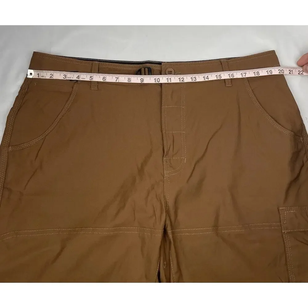 prAna Stretch Zion II Shorts Men's 38x8 Sepia Brown Hiking Cargo Outdoor Nylon